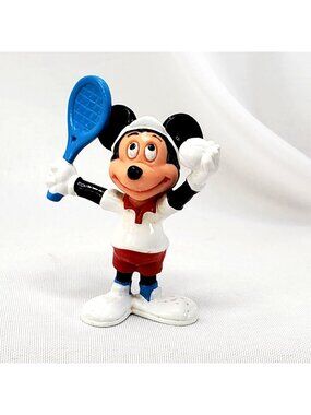 Vintage Walt Disney Mickey Mouse Tennis Player 2.25" PVC Figure Hong Kong